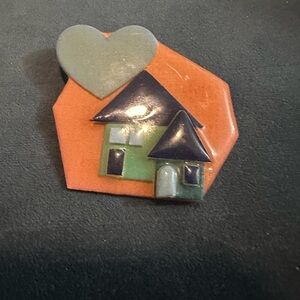 Vintage Blue and Green Lucinda House Pin 2” by 2”